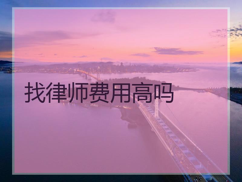 找律师费用高吗