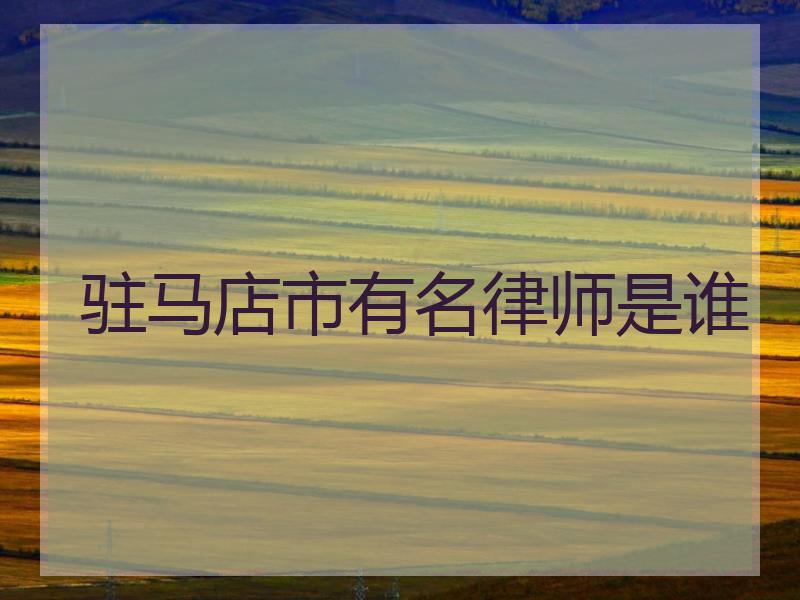 驻马店市有名律师是谁
