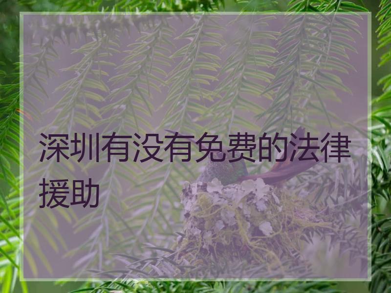 深圳有没有免费的法律援助