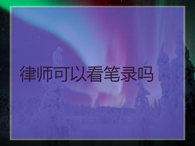 律师可以看笔录吗