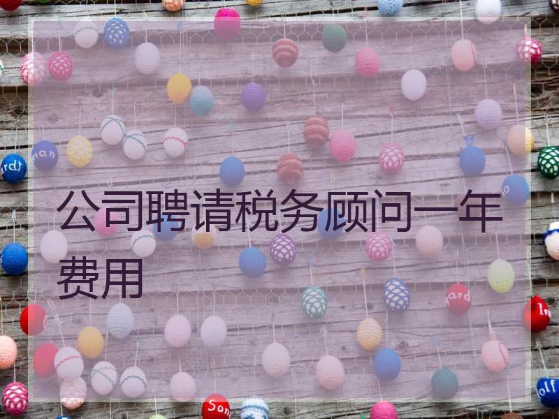 公司聘请税务顾问一年费用
