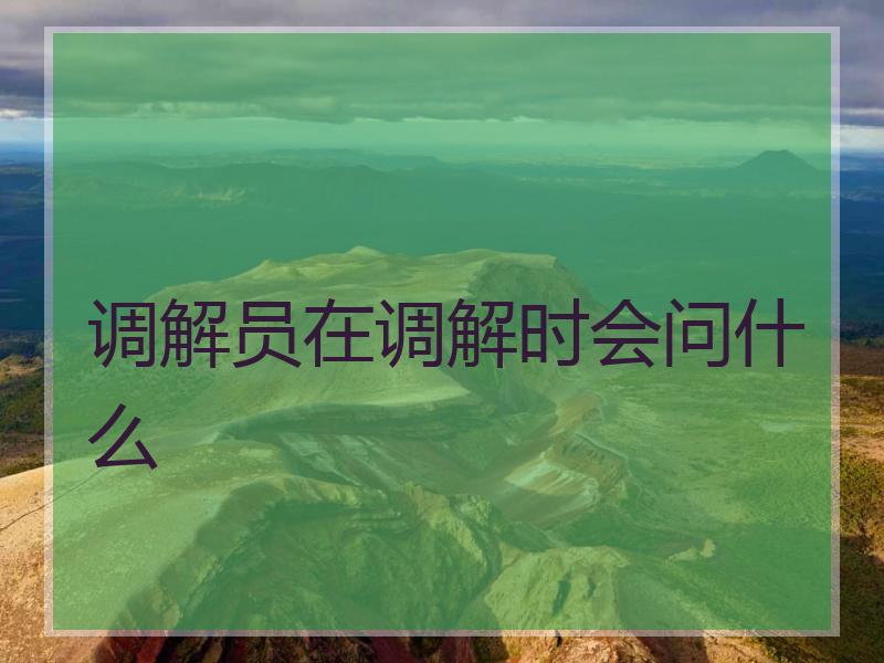 调解员在调解时会问什么