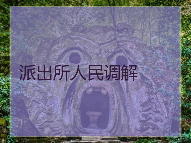 派出所人民调解