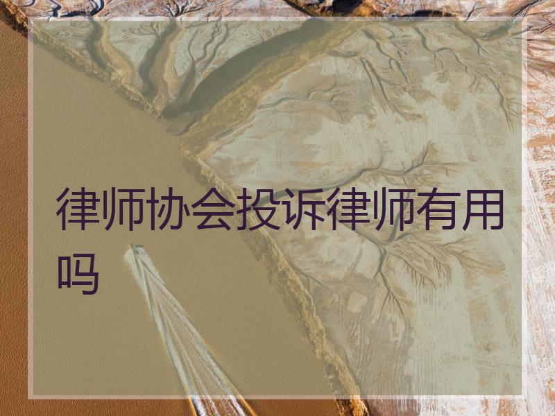 律师协会投诉律师有用吗