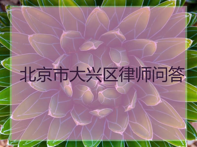 北京市大兴区律师问答