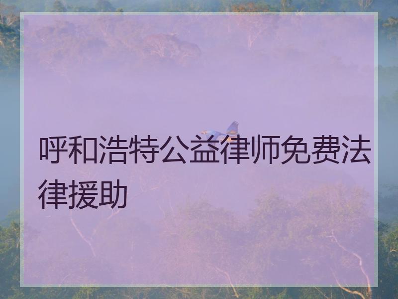 呼和浩特公益律师免费法律援助
