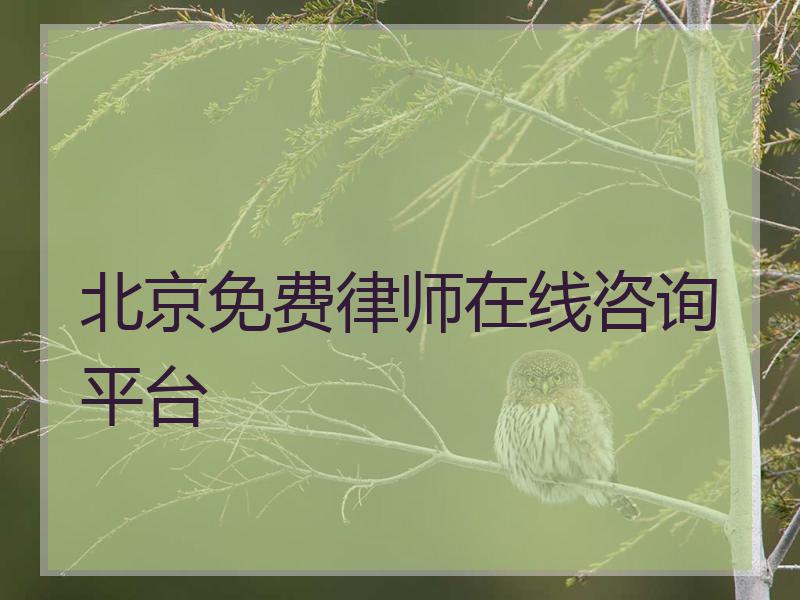 北京免费律师在线咨询平台