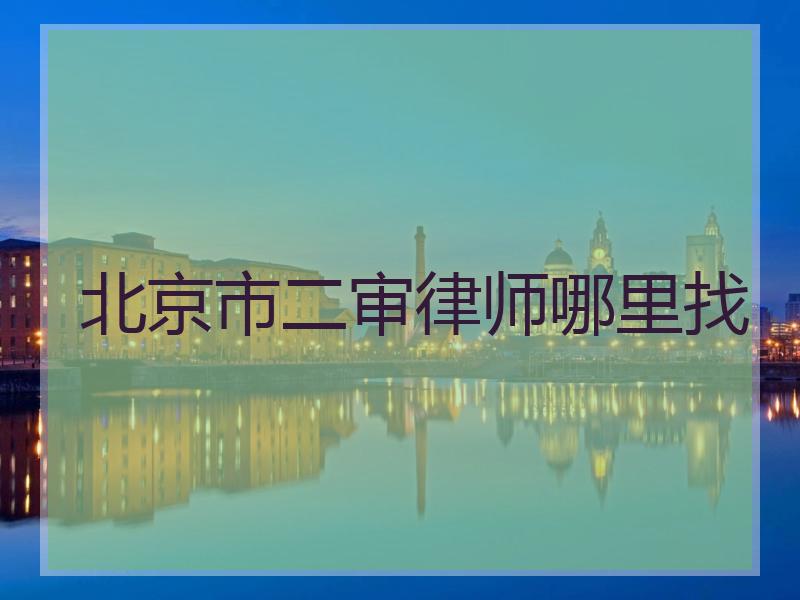 北京市二审律师哪里找