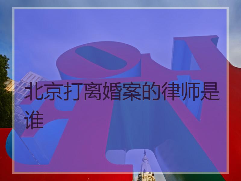 北京打离婚案的律师是谁