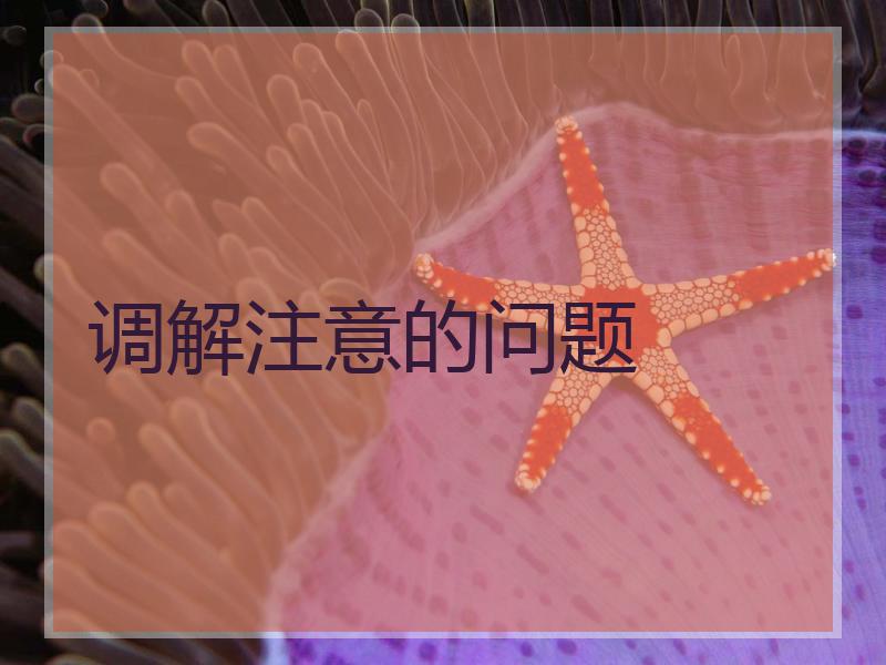 调解注意的问题