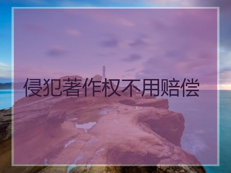 侵犯著作权不用赔偿