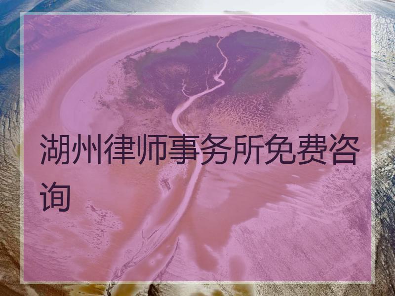 湖州律师事务所免费咨询