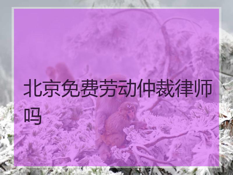 北京免费劳动仲裁律师吗