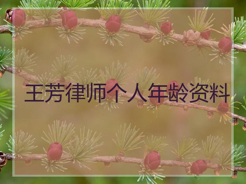 王芳律师个人年龄资料