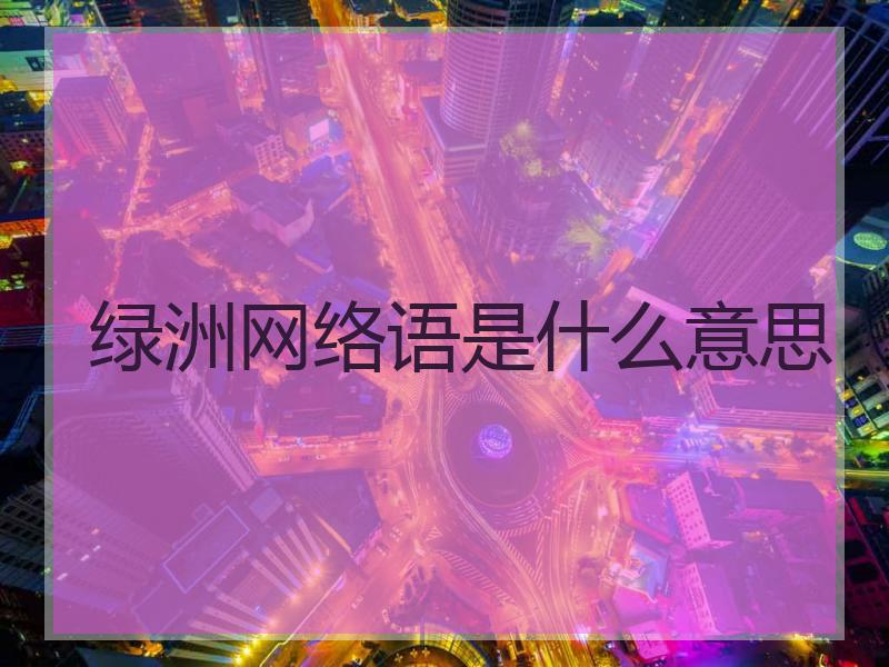 绿洲网络语是什么意思