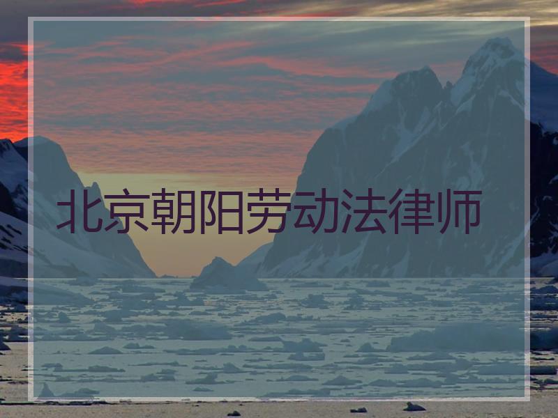 北京朝阳劳动法律师