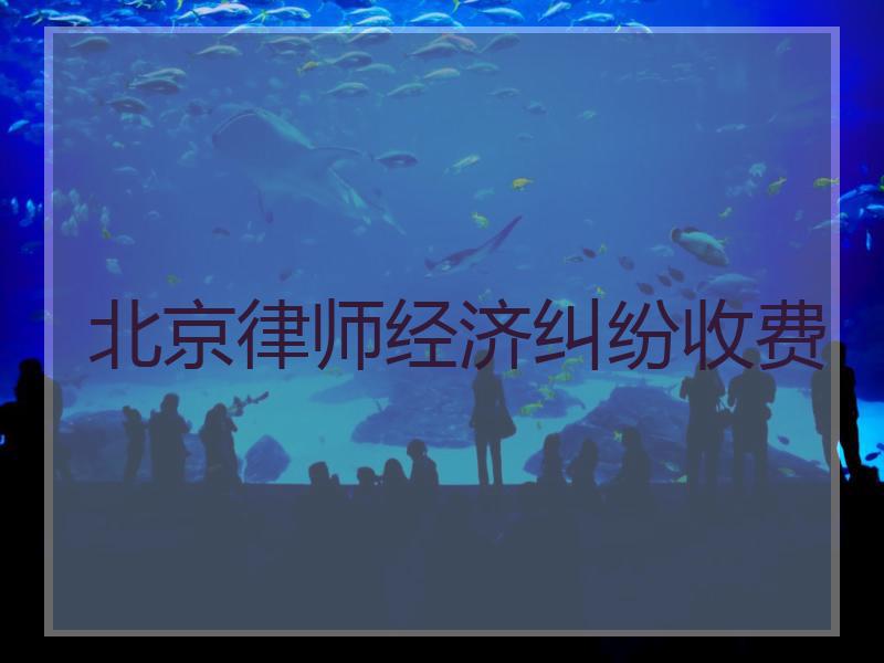 北京律师经济纠纷收费