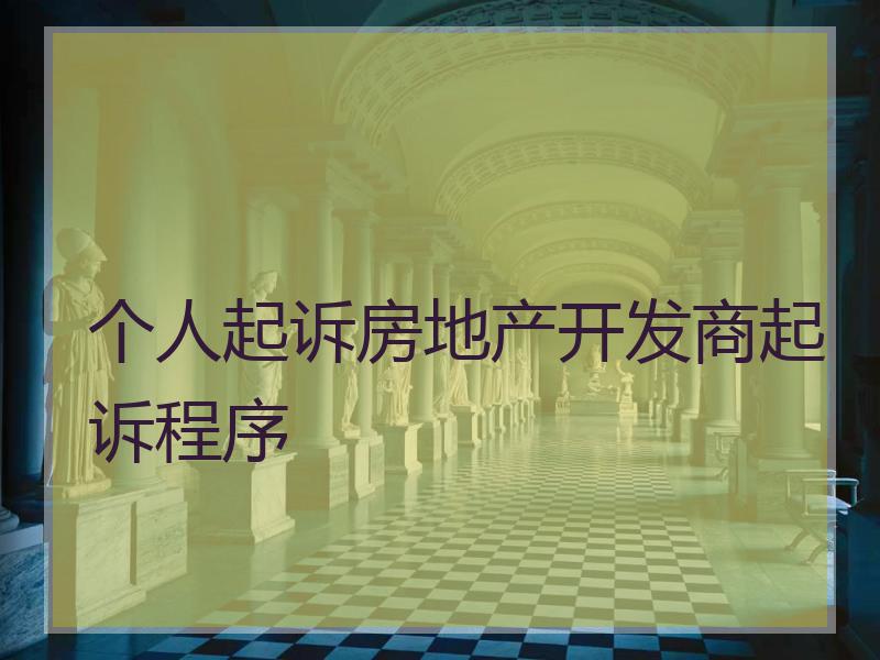 个人起诉房地产开发商起诉程序