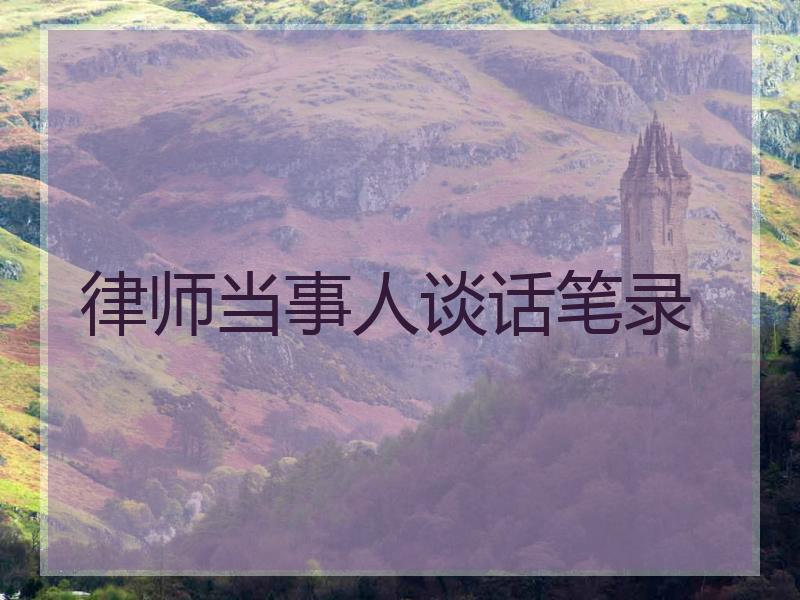 律师当事人谈话笔录