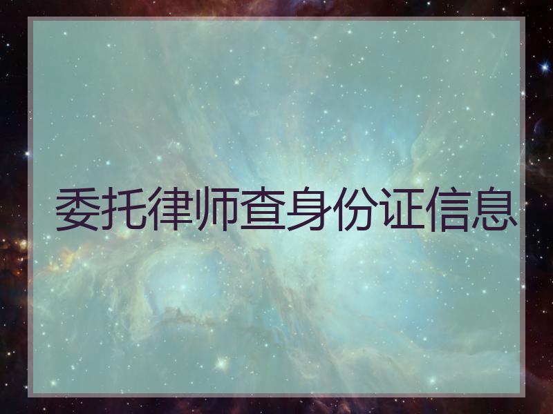 委托律师查身份证信息