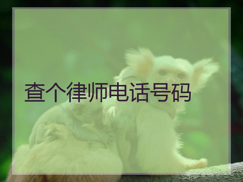 查个律师电话号码