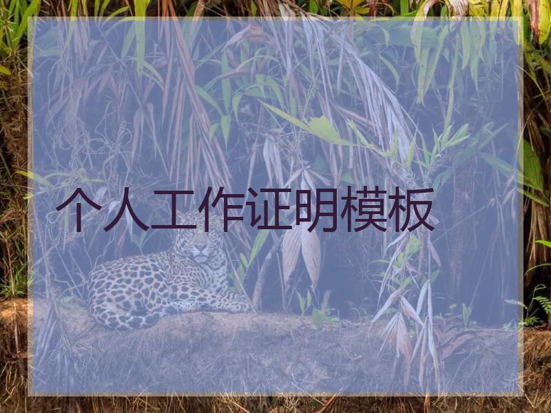 个人工作证明模板
