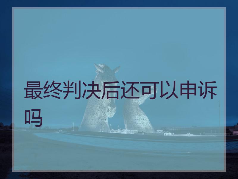 最终判决后还可以申诉吗