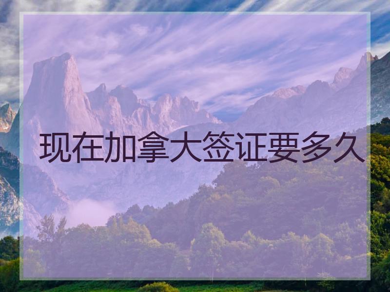 现在加拿大签证要多久