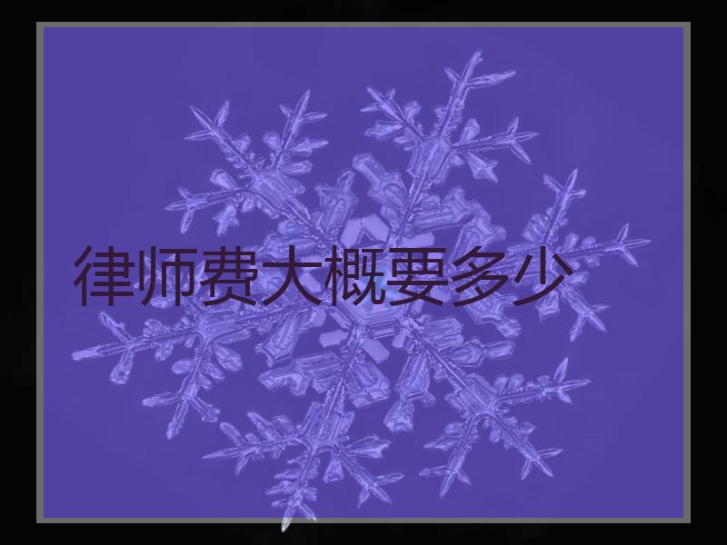 律师费大概要多少