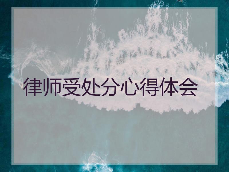律师受处分心得体会
