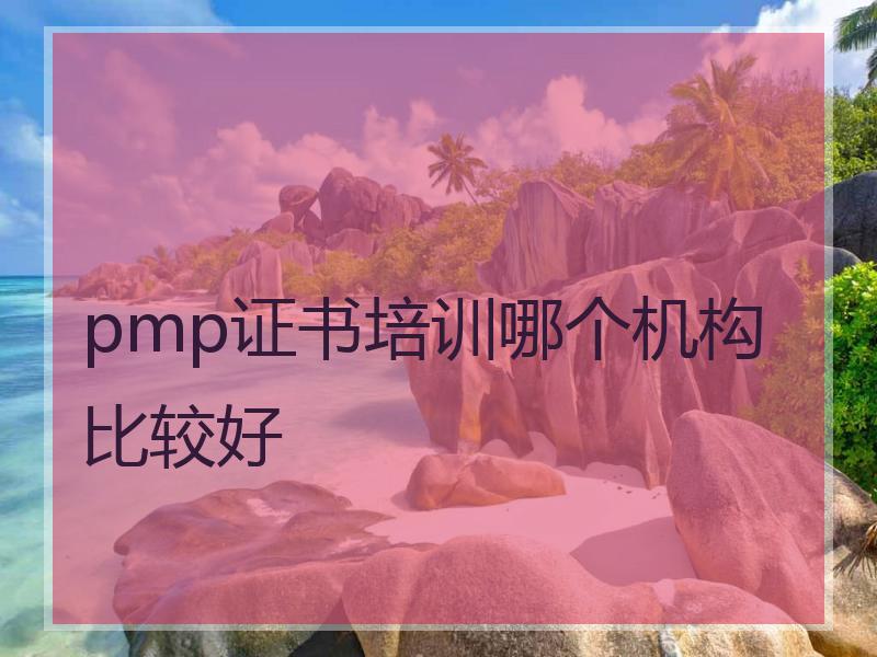 pmp证书培训哪个机构比较好