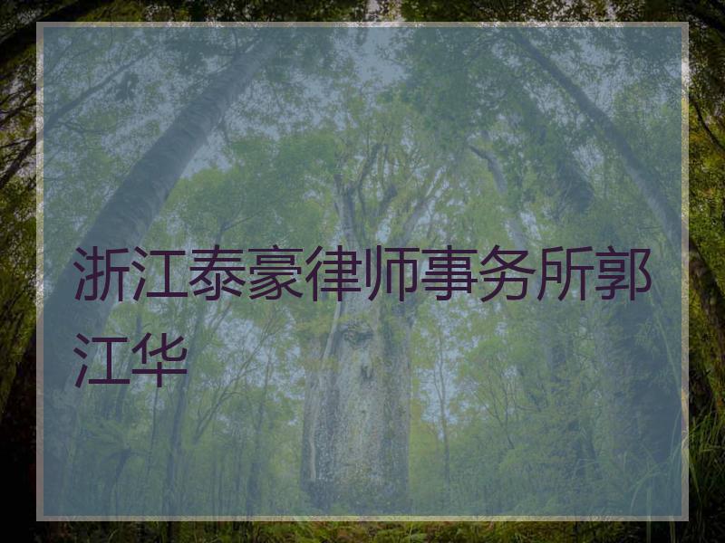 浙江泰豪律师事务所郭江华