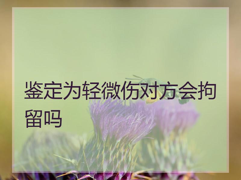 鉴定为轻微伤对方会拘留吗