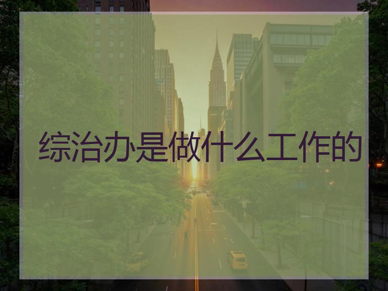 综治办是做什么工作的