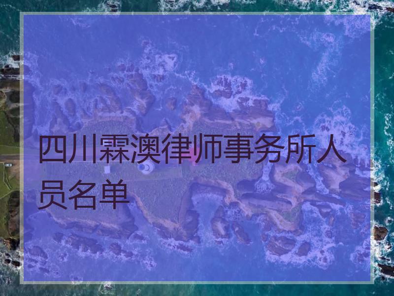 四川霖澳律师事务所人员名单