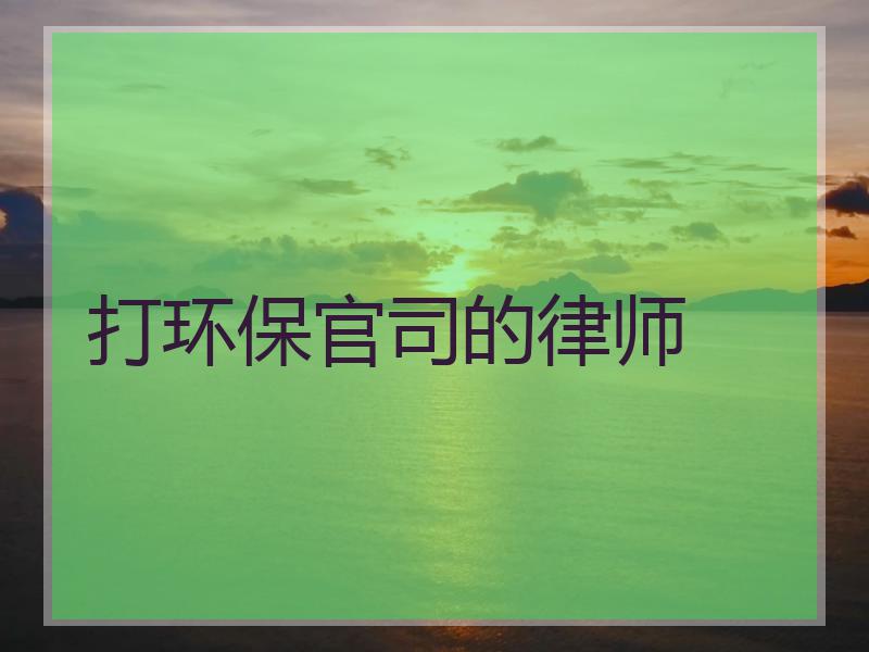 打环保官司的律师