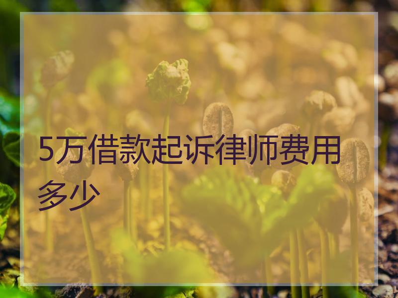 5万借款起诉律师费用多少