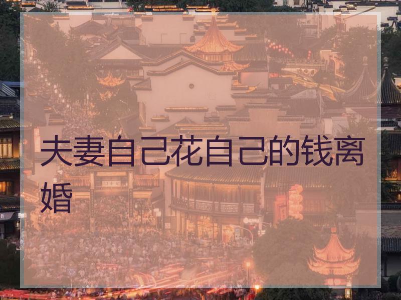 夫妻自己花自己的钱离婚