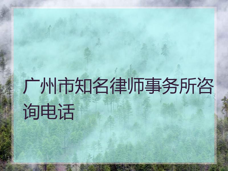 广州市知名律师事务所咨询电话