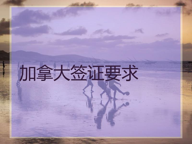 加拿大签证要求