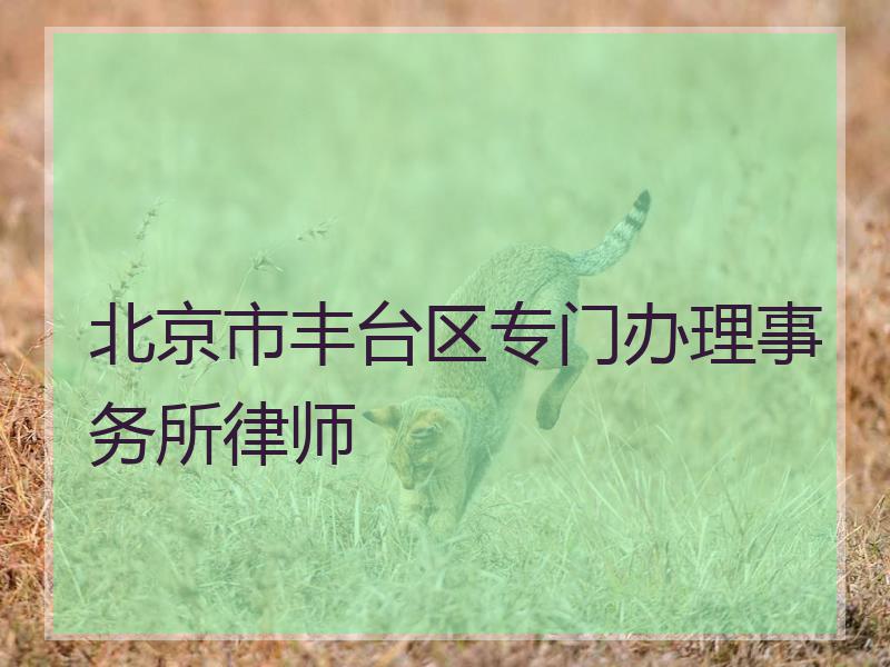北京市丰台区专门办理事务所律师