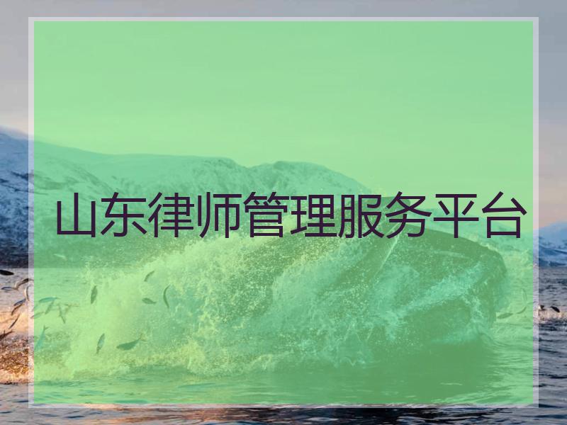 山东律师管理服务平台