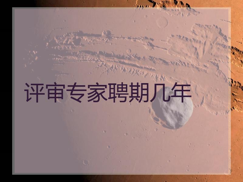 评审专家聘期几年
