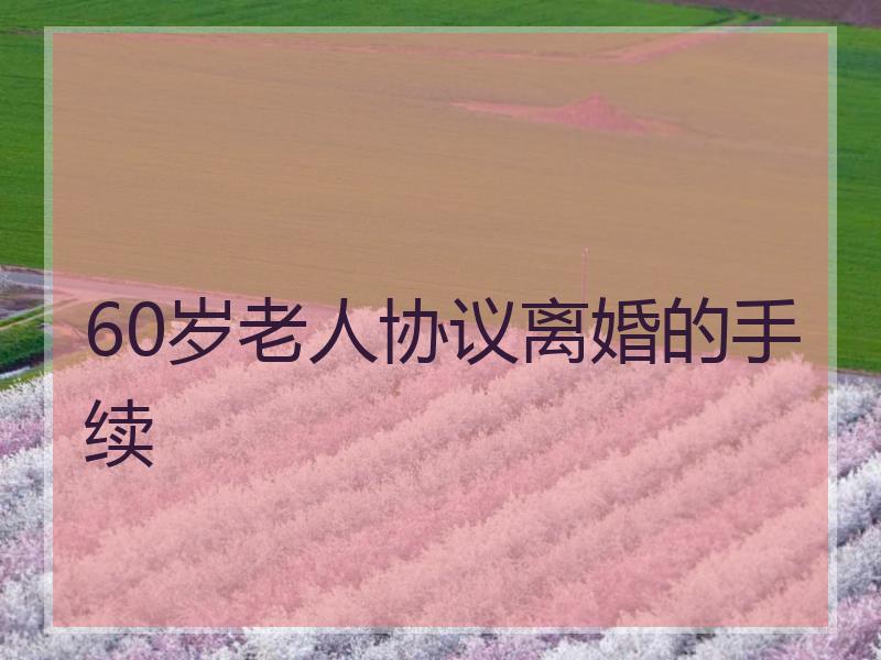 60岁老人协议离婚的手续