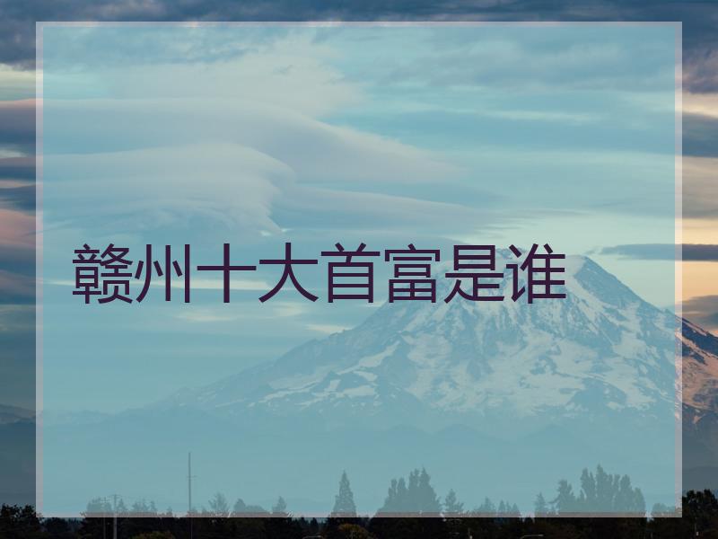 赣州十大首富是谁