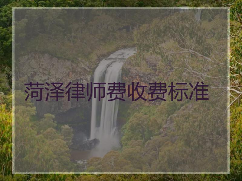 菏泽律师费收费标准