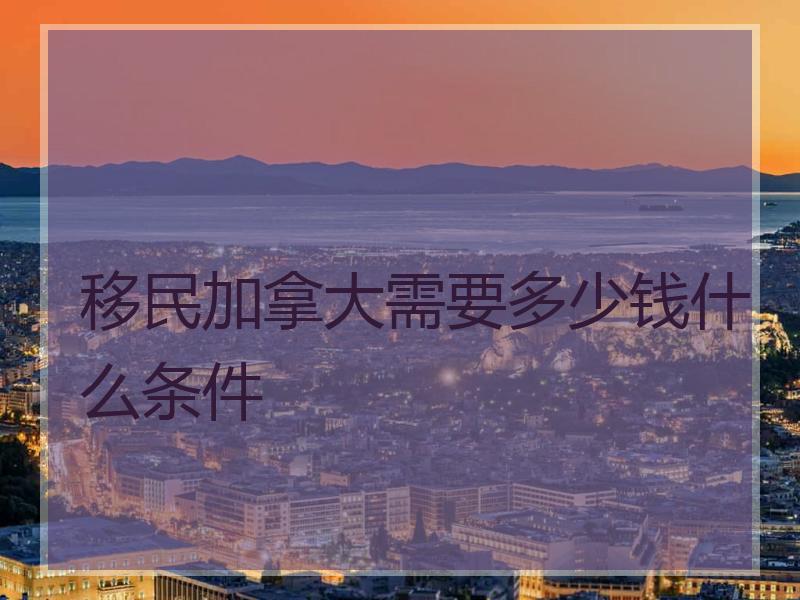 移民加拿大需要多少钱什么条件