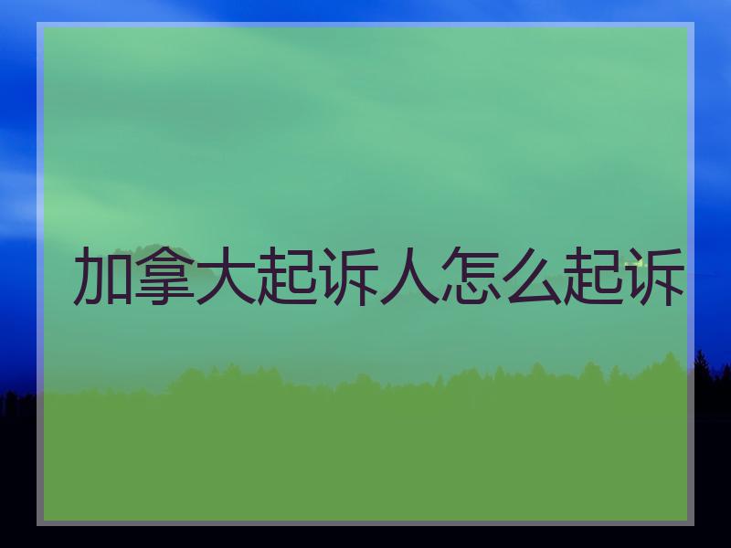 加拿大起诉人怎么起诉