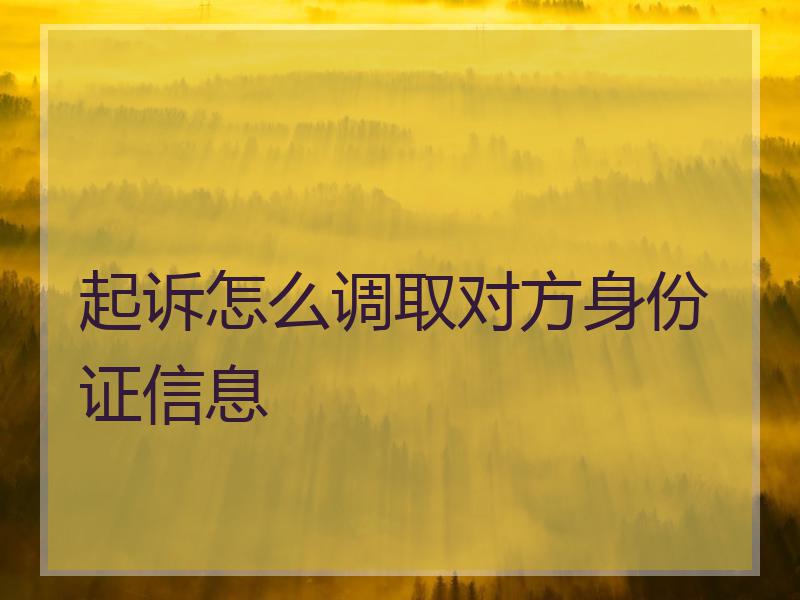 起诉怎么调取对方身份证信息