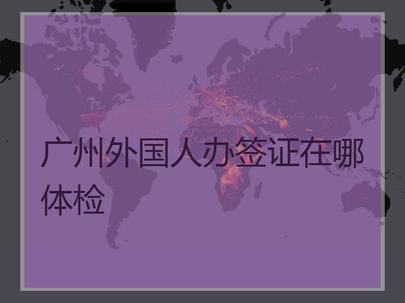 广州外国人办签证在哪体检